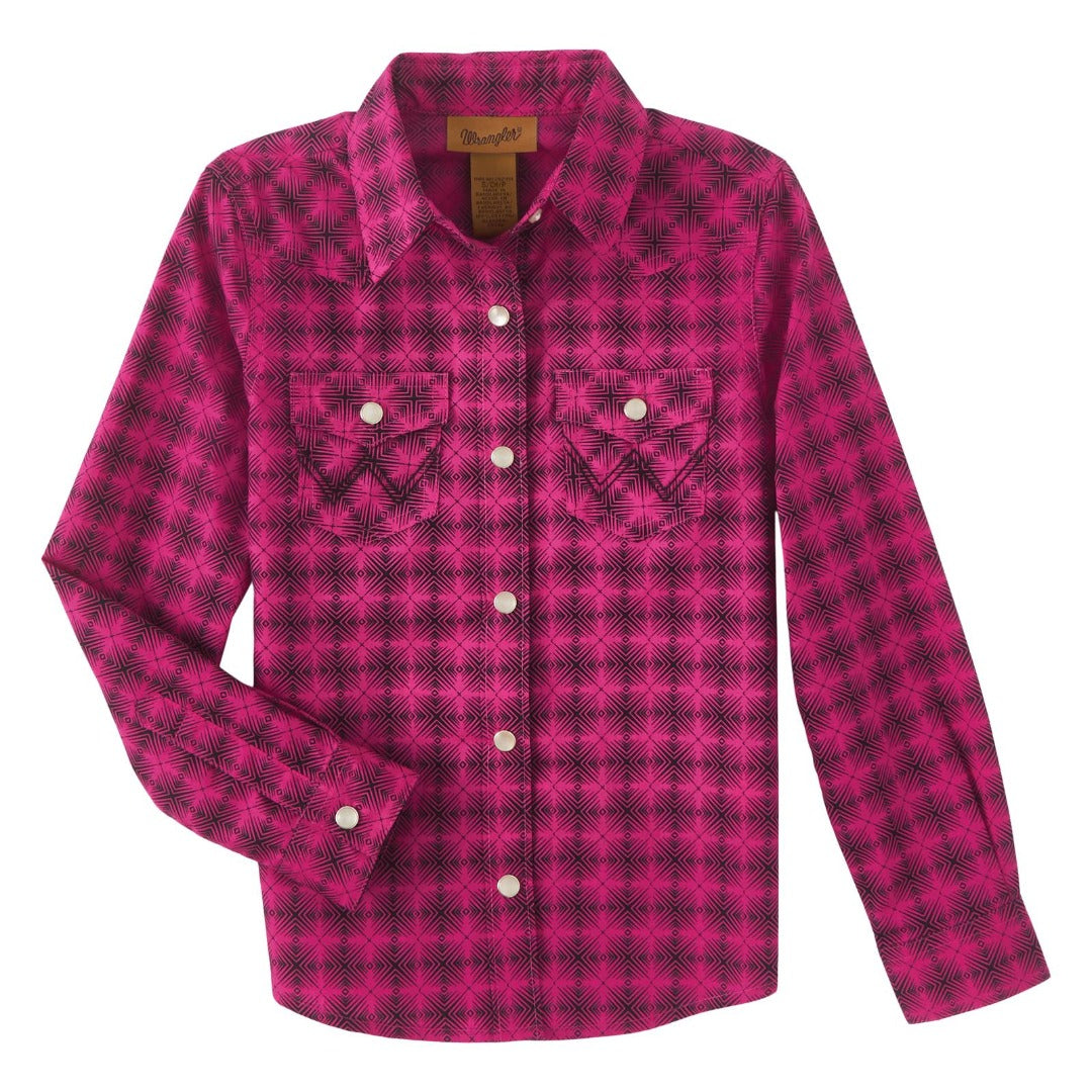 WRANGLER WEST GIRL L/S SNAP PRINT