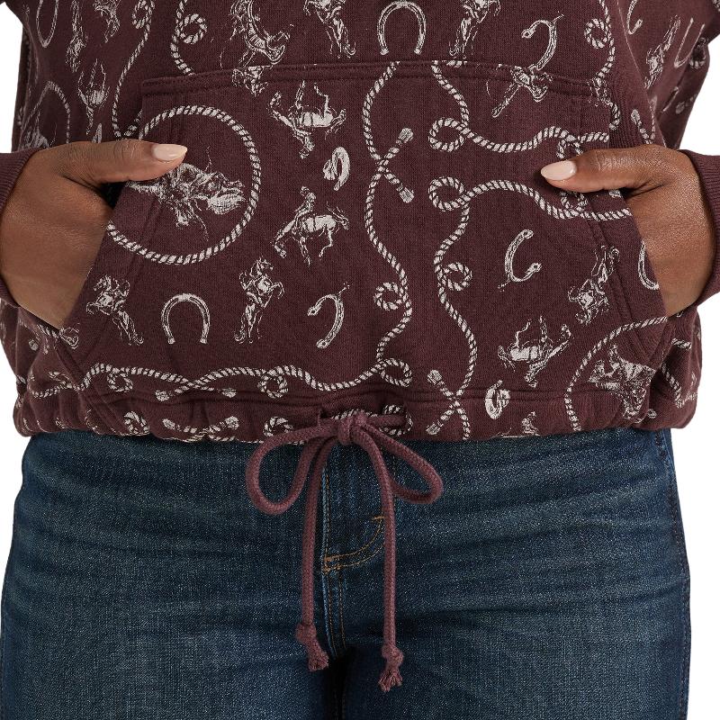 WRANGLER - RETRO WESTERN HOODIE BROWN
