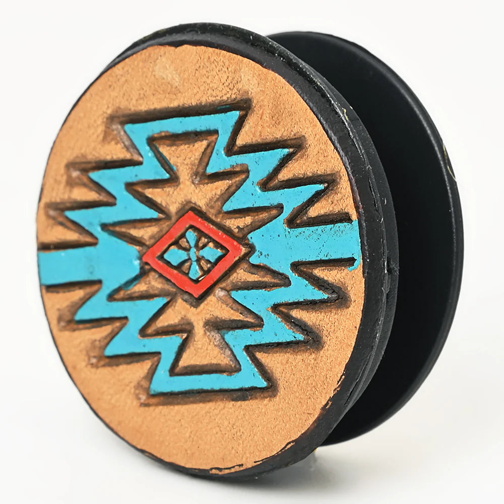 AMERICAN DARLING TOOLED LEATHER PHONE SOCKET - AZTEC
