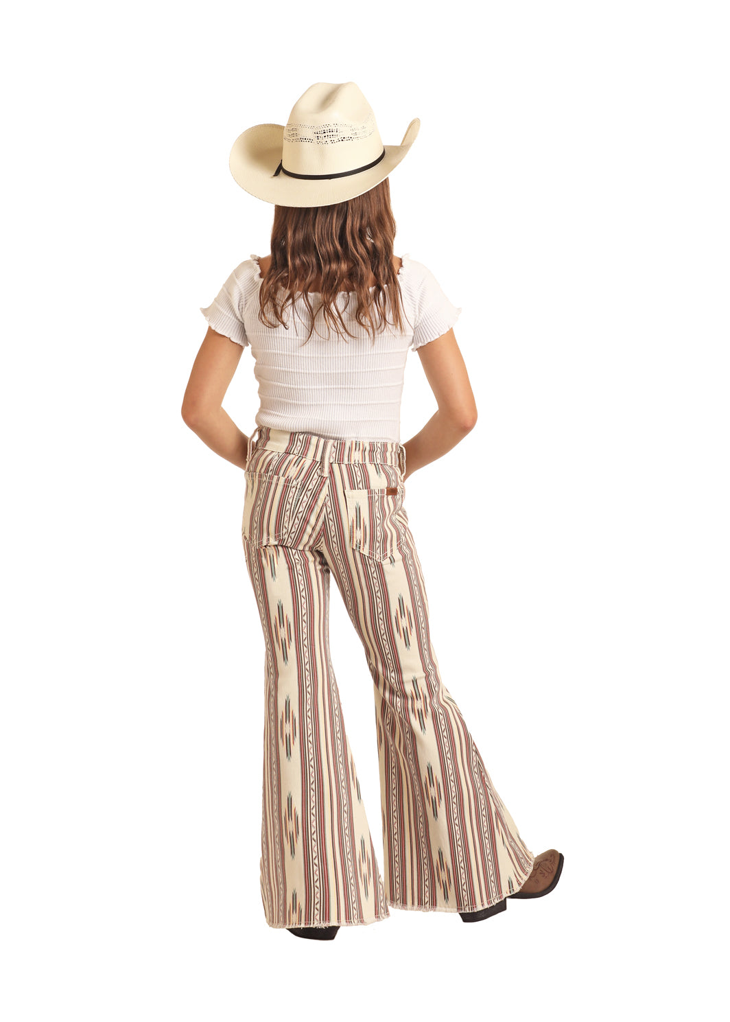 ROCK N ROLL GIRLS AZTEC PRINT BUTTON FLARE