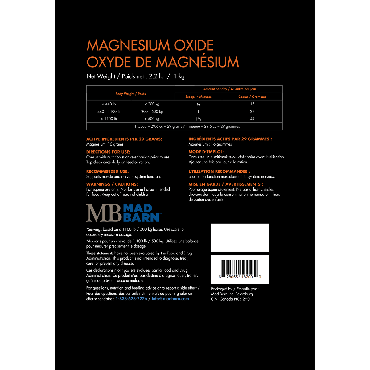 MAD BARN MAGNESIUM OXIDE