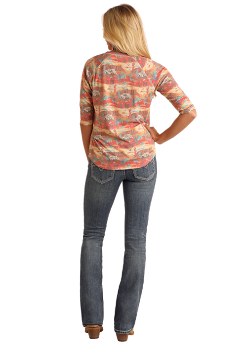 PANHANDLE SLIM 3/4 SLEEVE ALL OVER PRINT TEE