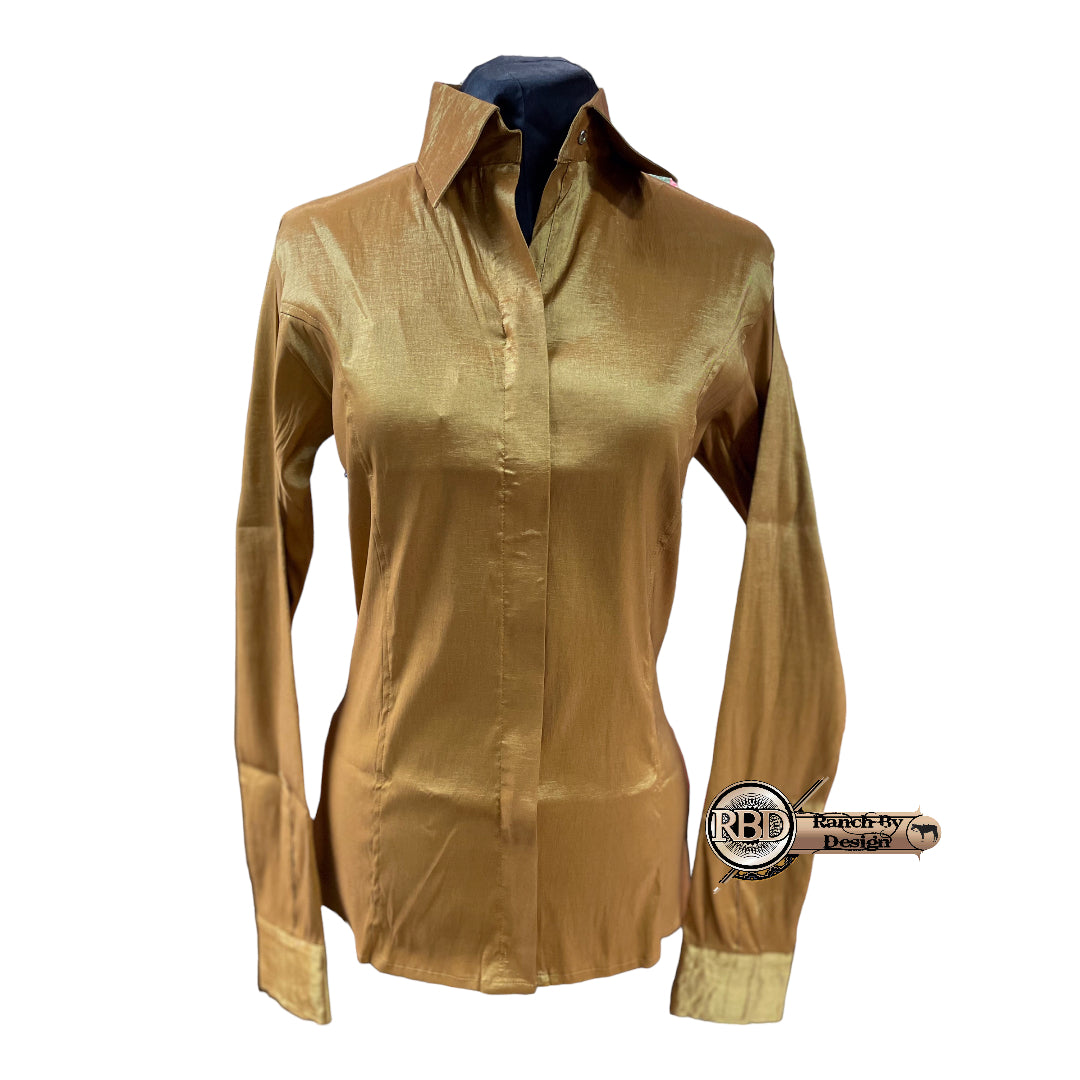Stretch Taffeta Zip Up Show Shirt