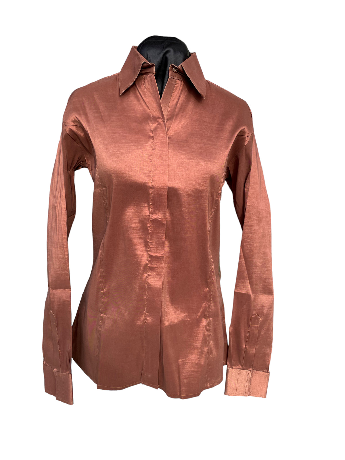 Stretch Taffeta Zip Up Show Shirt