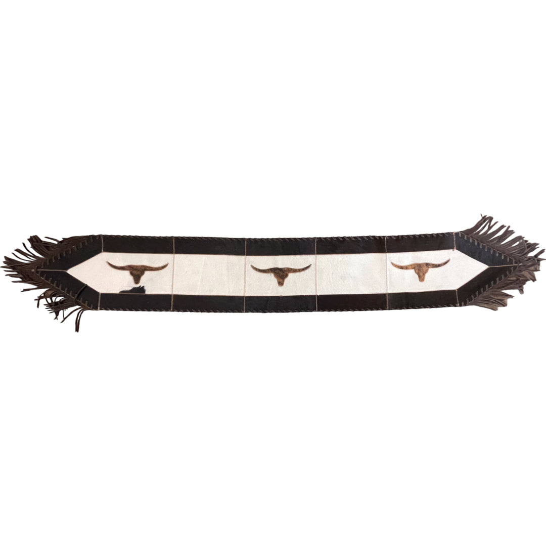 Hair On  Leather  Table Runner with inlay (S)