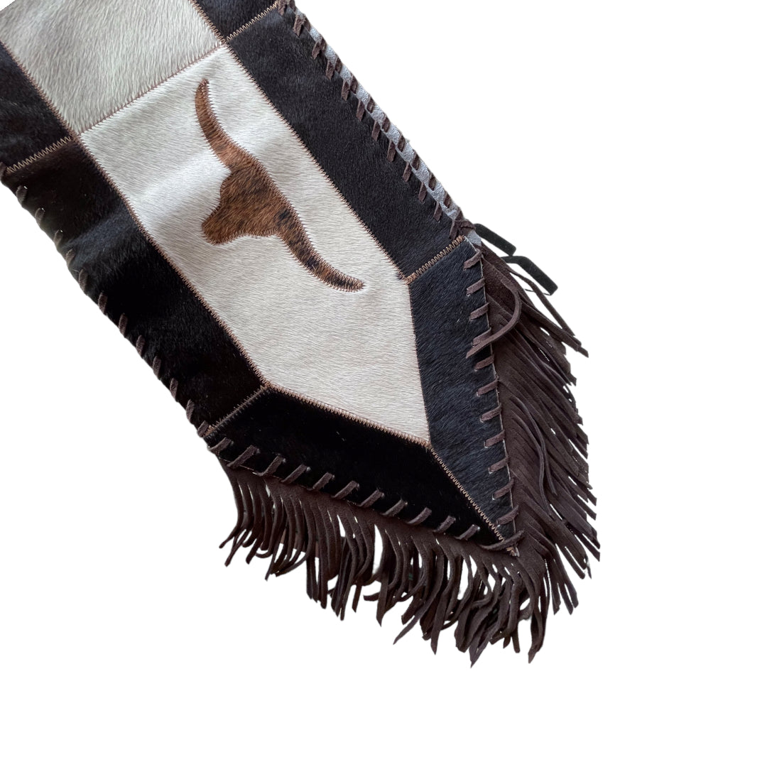 Hair On  Leather  Table Runner with inlay (S)
