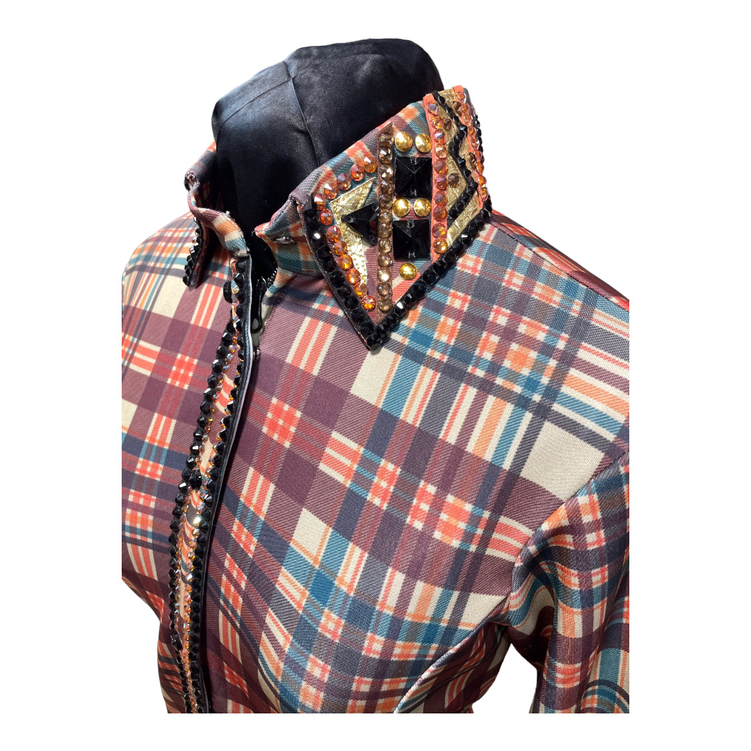 Copper Bling Plaid Show Shirt