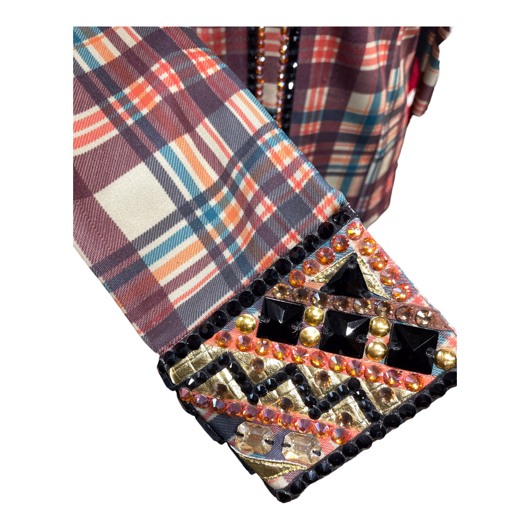 Copper Bling Plaid Show Shirt