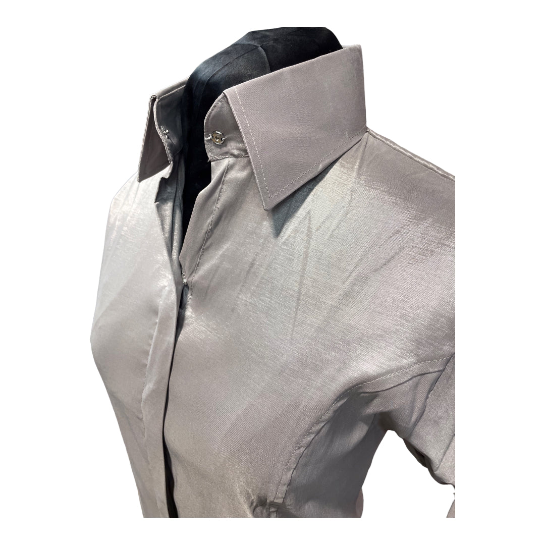 Stretch Taffeta Zip Up Show Shirt