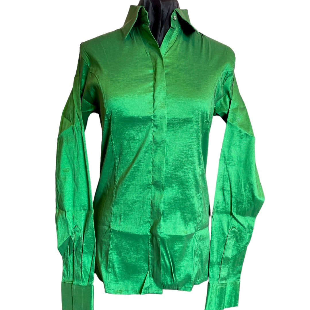 Stretch Taffeta Zip Up Show Shirt