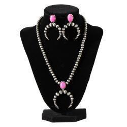 SILVER STRIKE NAVAJO PEARL NECKLACE PINK