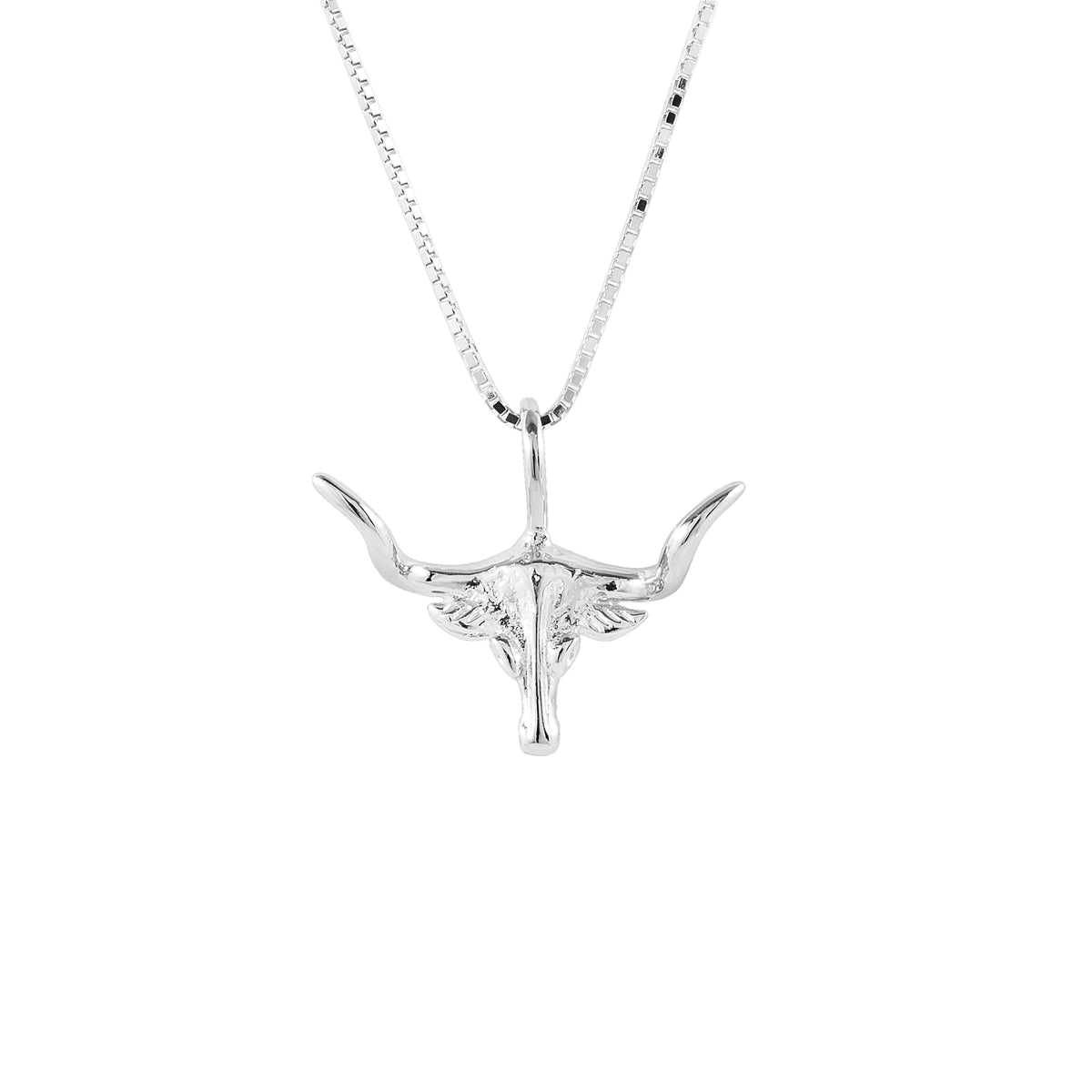 KELLY HERD LONGHORN NECKLACE, STERLING SILVER