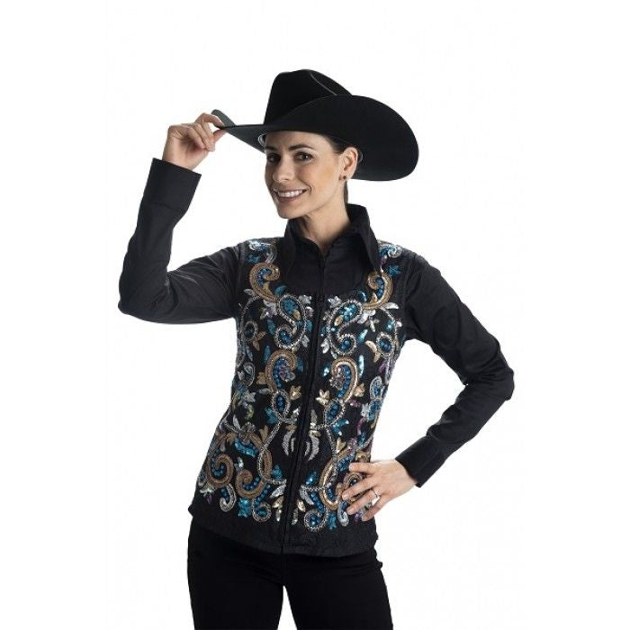 Paisley Sequinned Show Vest - Full