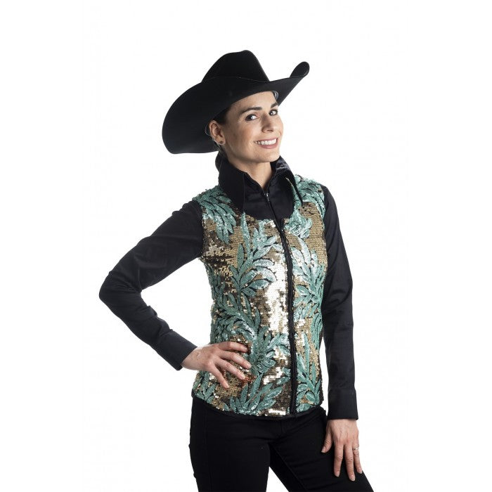 Palm Sequinned Show Vest
