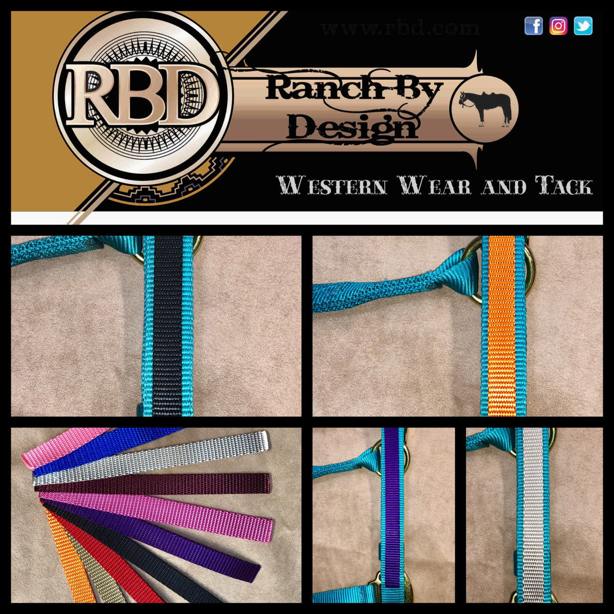 CUSTOM Big D Nylon Halters