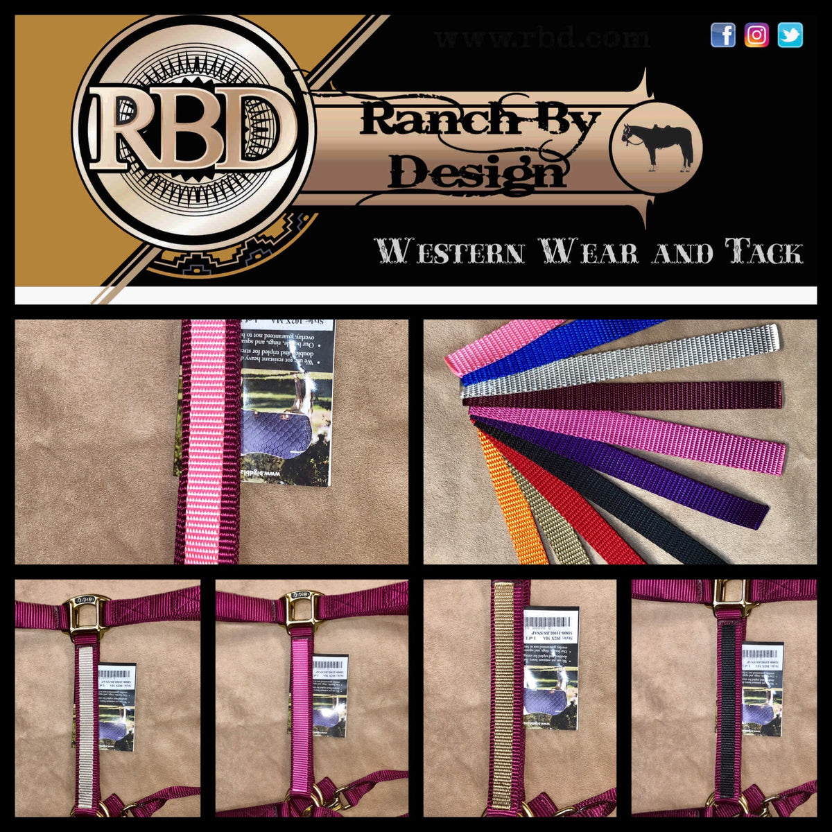 CUSTOM Big D Nylon Halters