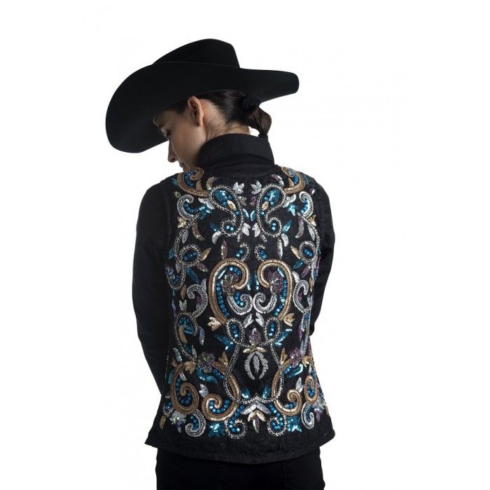 Paisley Sequinned Show Vest - Full