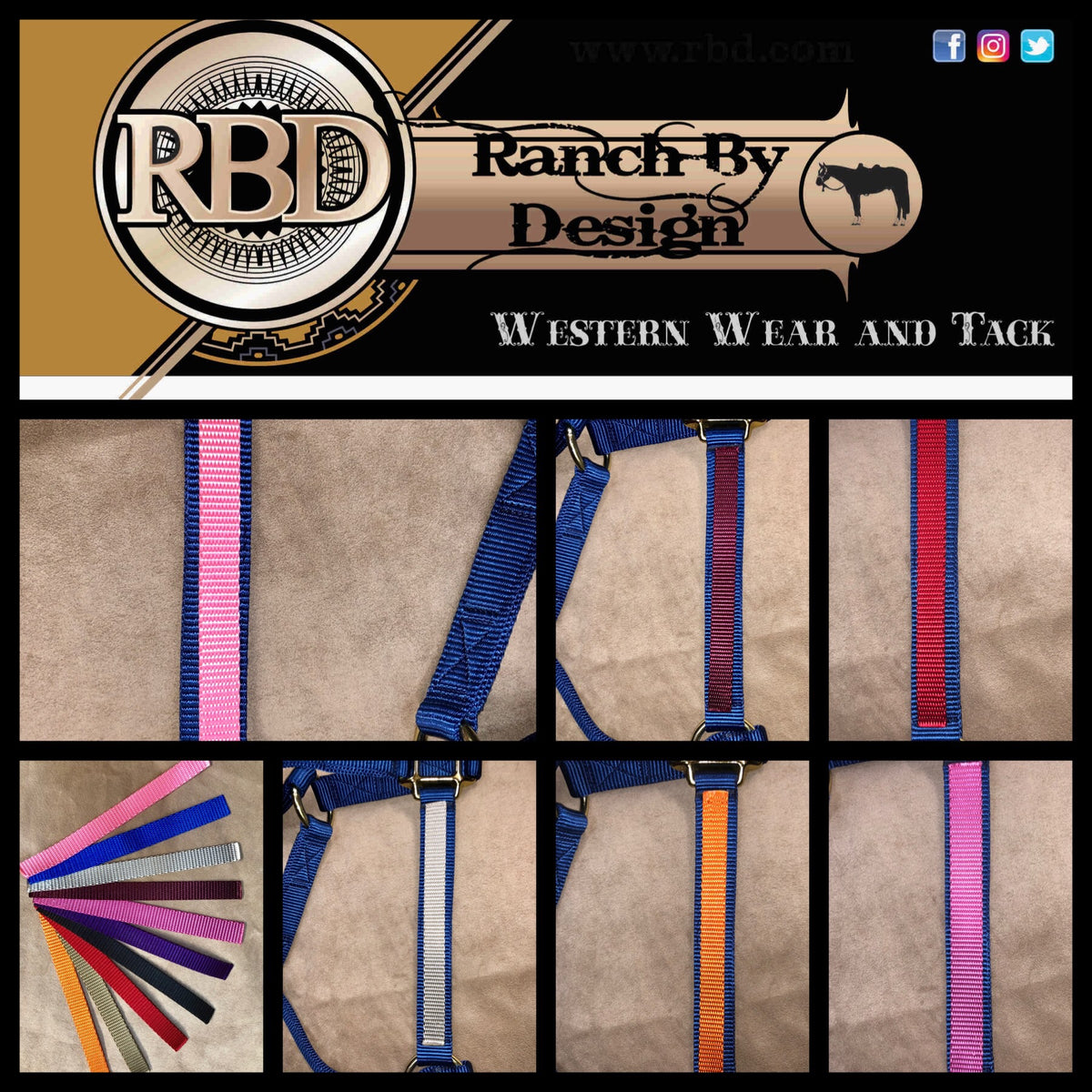 CUSTOM Big D Nylon Halters
