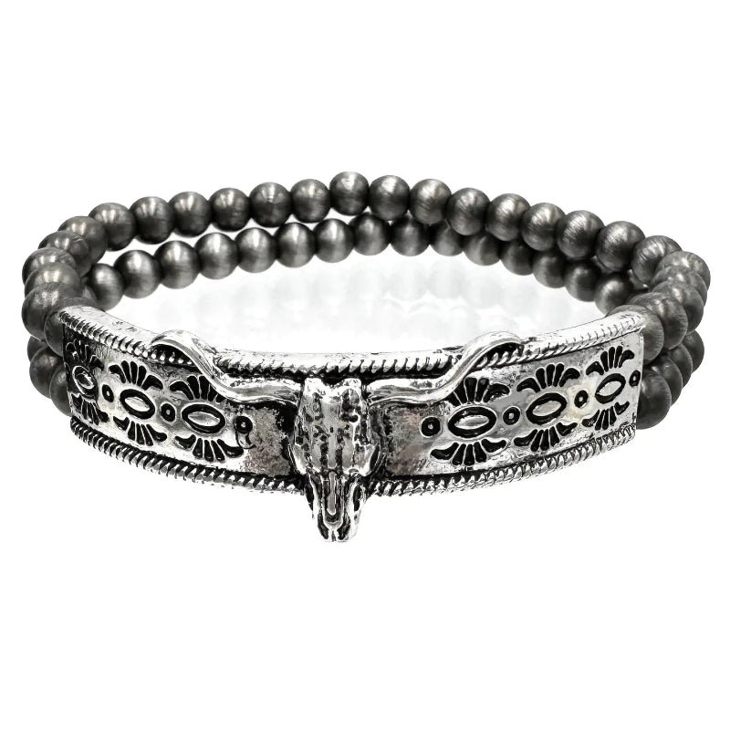 LONGHORN NATIVE NAVAJO BEADS BRACELET