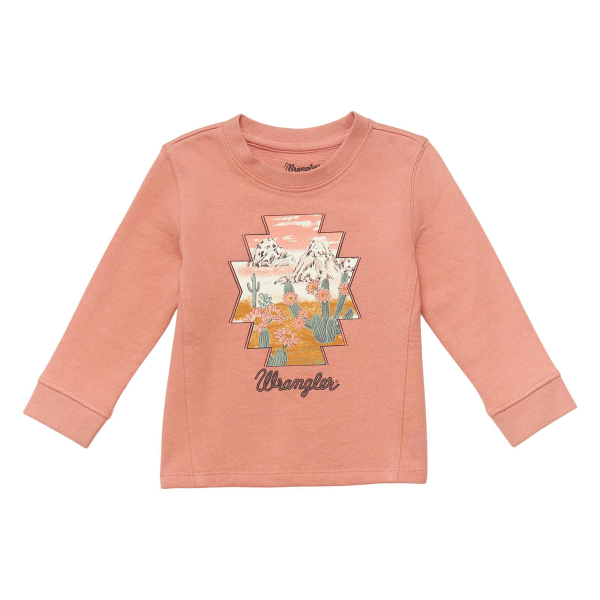 WRANGLER BABY GIRL LS SWEAT - DESERT HORSES