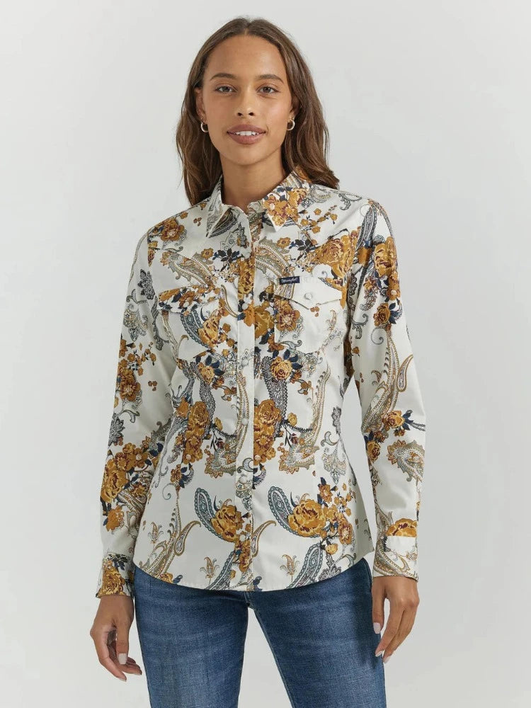 WRANGLER FA24 DRESS SNAP PAISLEY