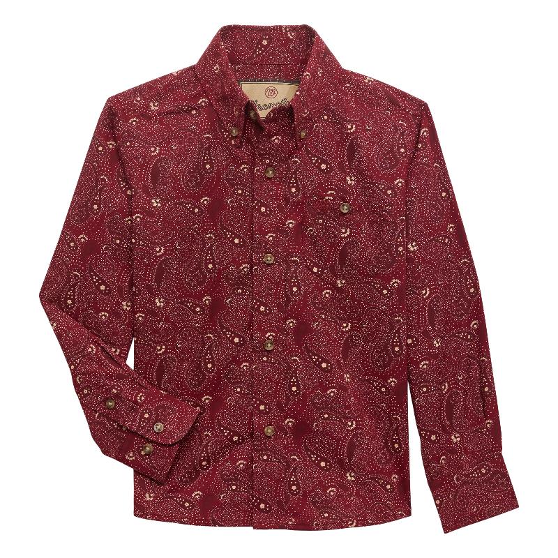 WRANGLER BOYS CLASSIC FIT RED PAISLEY