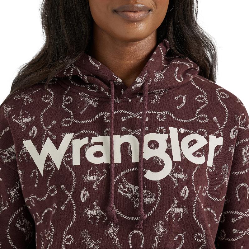 WRANGLER - RETRO WESTERN HOODIE BROWN