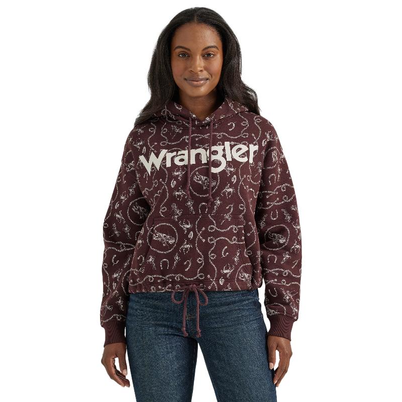 WRANGLER - RETRO WESTERN HOODIE BROWN