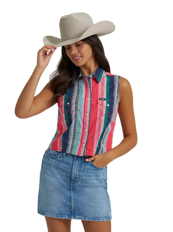 WRANGLER RETRO STRIPED SLEEVELESS TOP
