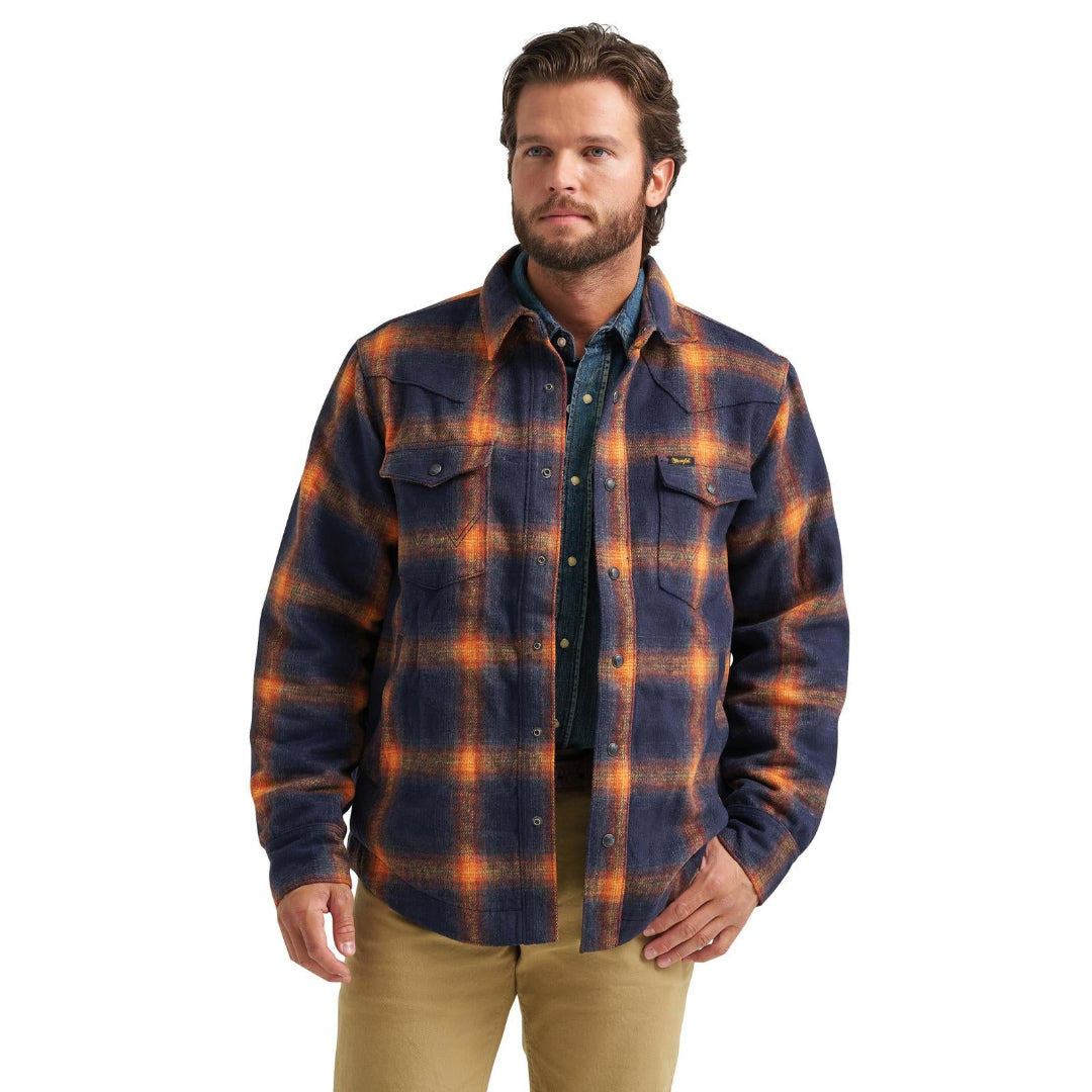 WRANGLER MENS FLANNEL SHIRT JACKET - LINED