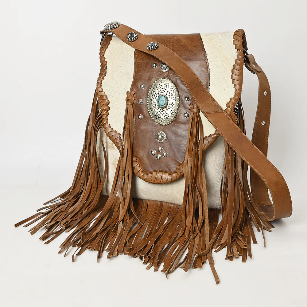 AMERICAN DARLING GENUINE LEATHER AND HAIR ON HANDBAG