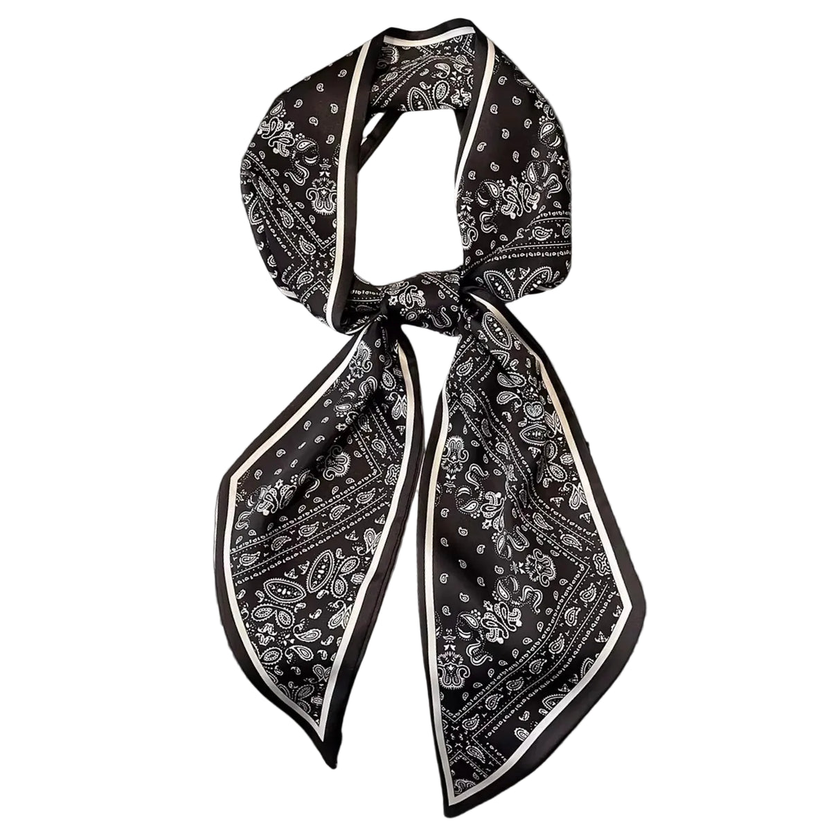 WESTERN BLACK AND WHITE PAISLEY TWILLY 54"