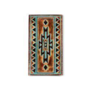 ARIAT MENS RODEO STYLE WALLET TURQUOISE