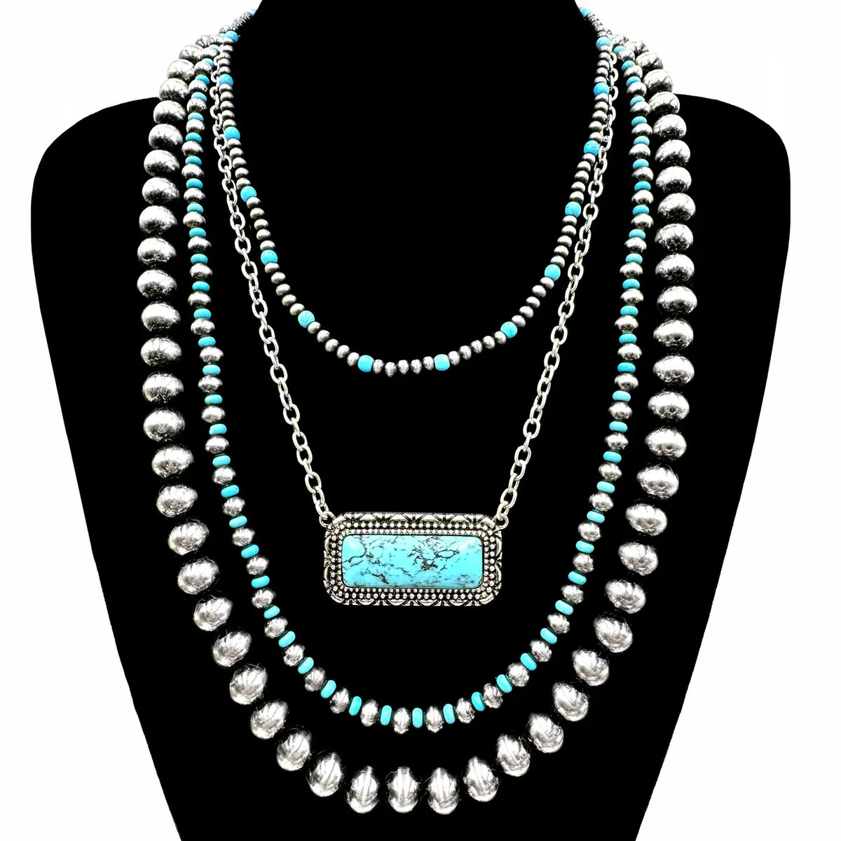 TURQUOISE BAR PENDANT LAYERS