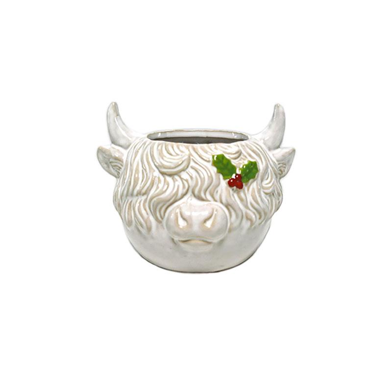 HIGHLAND COW HEAD PLANTER (SM)