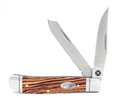 HOOEY POCKET KNIFE - 3 1/2" ZEBRA WOOD TRAPPER