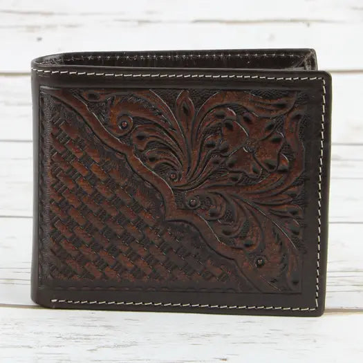 MENS AMERICAN BISON BASKETWEAVE BIFOLD