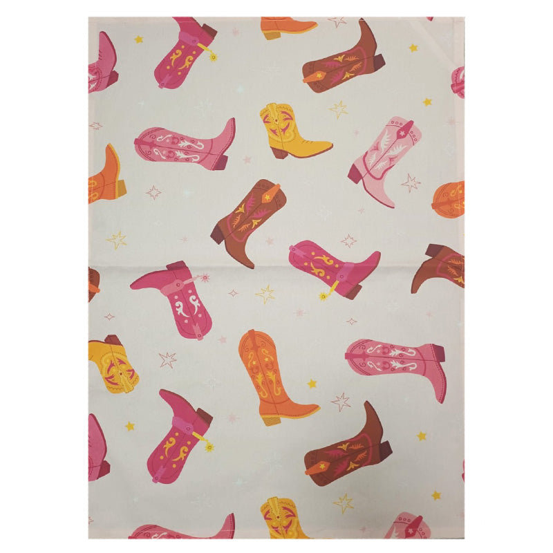 FARMHOUSE COWBOY BOOTS TEA TOWEL