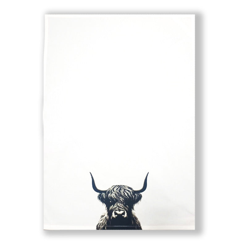FARMHOUSE HIGHLAND COW TEA TOWEL