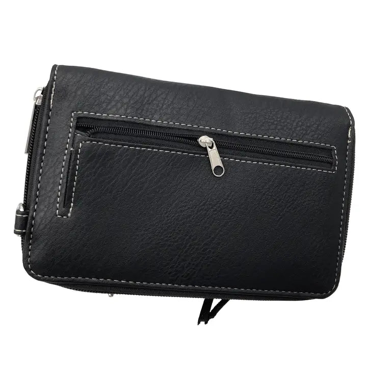 FRINGE CROSSBODY PHONE WALLET BLACK