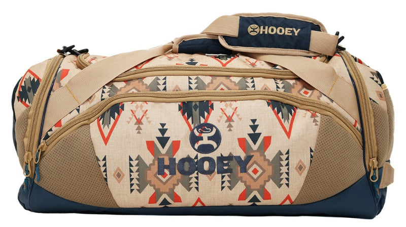 HOOEY COMPETITOR DUFFLE BAG TAN/NAVY WITH AZTEC