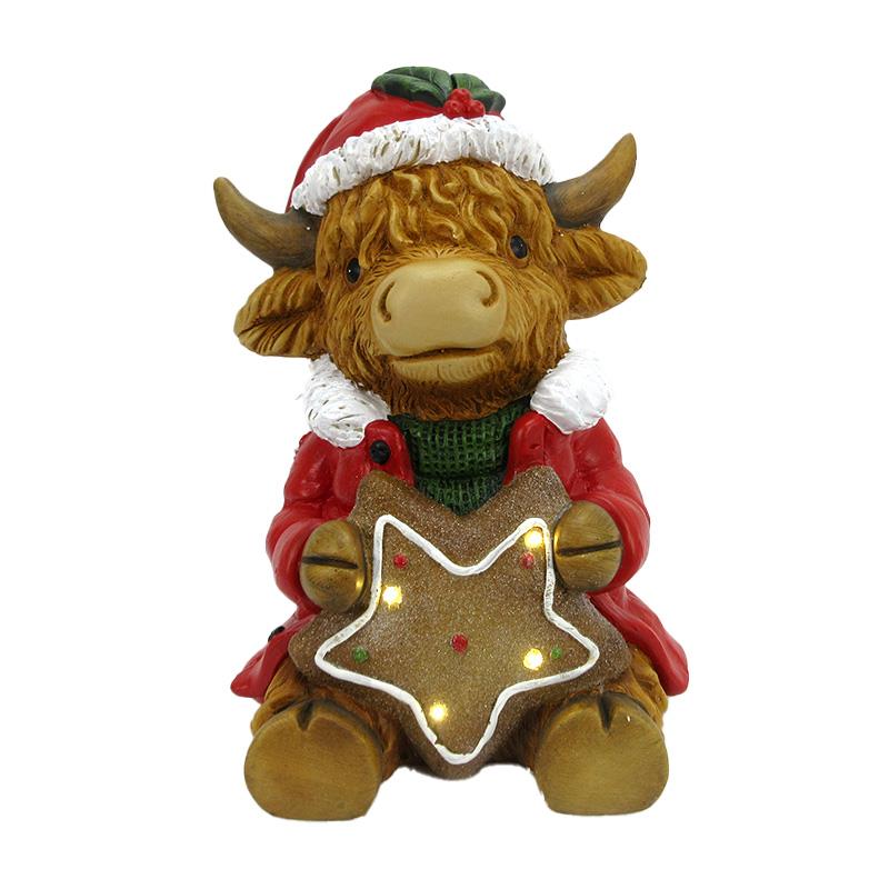 LED HIGHLAND COW WITH STAR