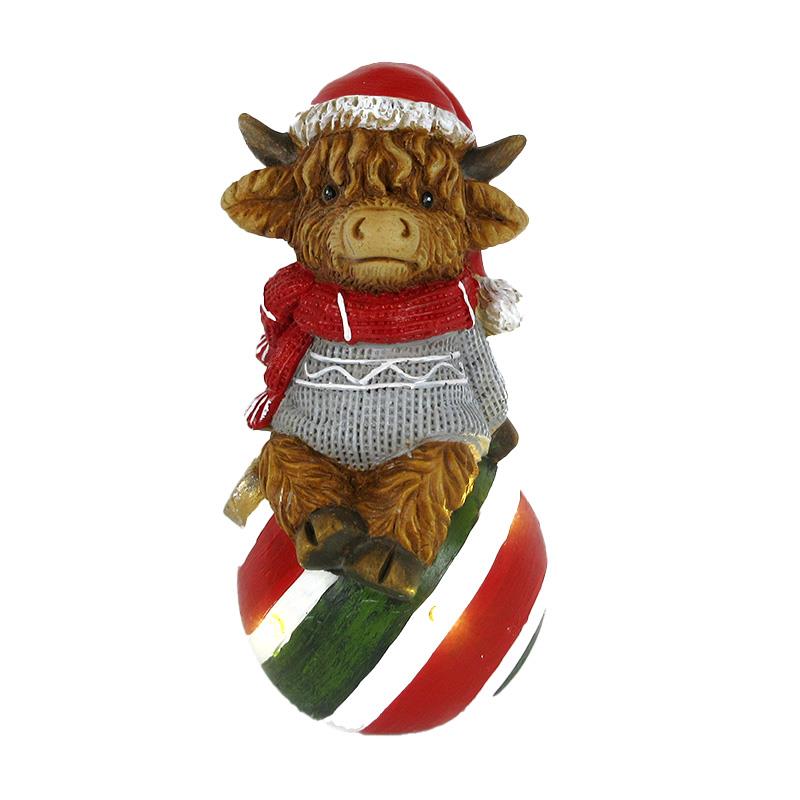 LED HIGHLAND COW ORNAMENT (SM)