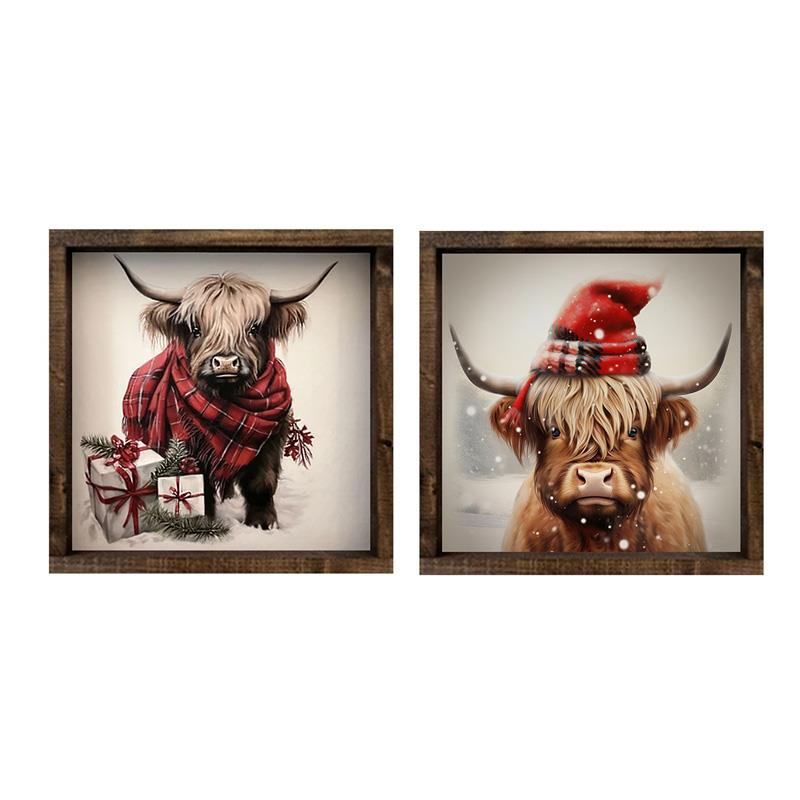ASST HIGHLAND COW SIGNS