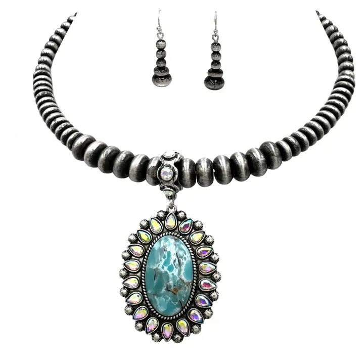 TURQUOISE NAVAJO BEADS CHOKER