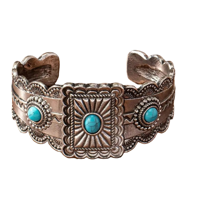 FAUX TURQUOISE CUFF BRACELET