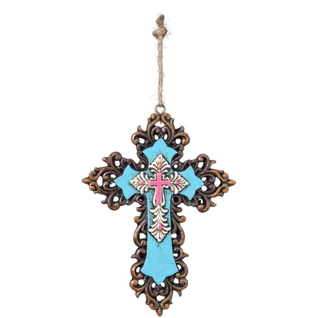 ORNAMENT - CROSS PINK