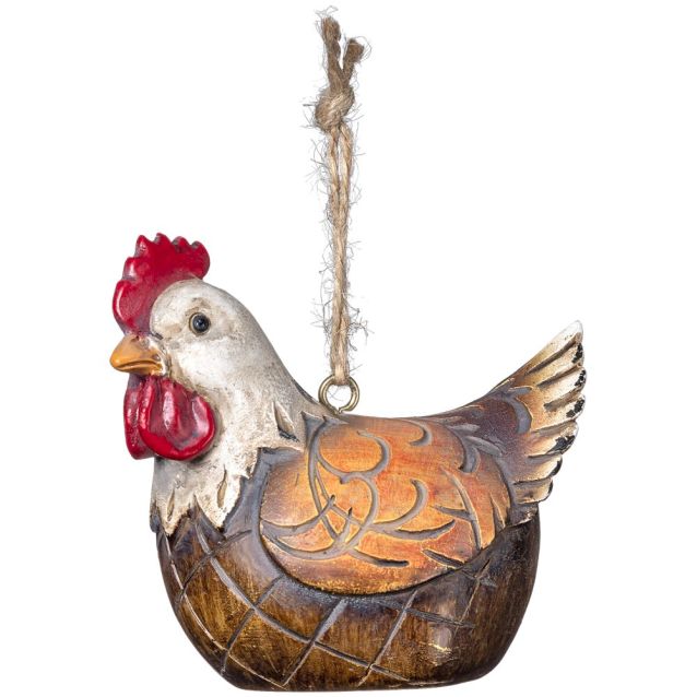 ORNAMENT - CHICKEN - BROWN OR BLACK