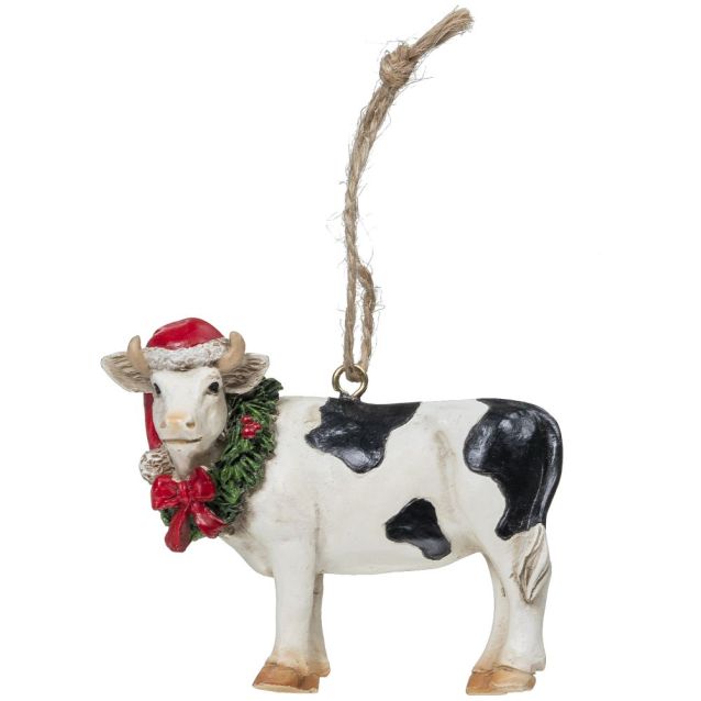 ORNAMENT - COW WITH WREATH