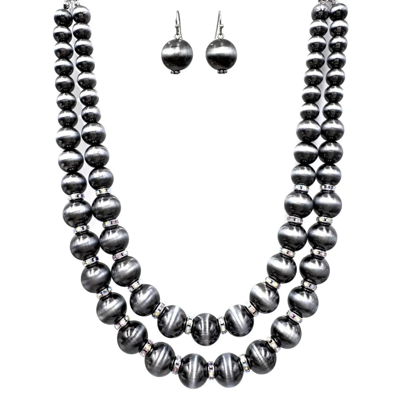 NAVAJO BEAD LARGE TWIN NECKLACE